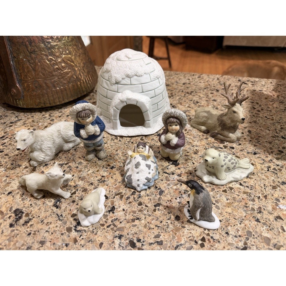 VTG 1994 House of Lloyd Christmas Around The World Arctic Nativity Set 10pc Box